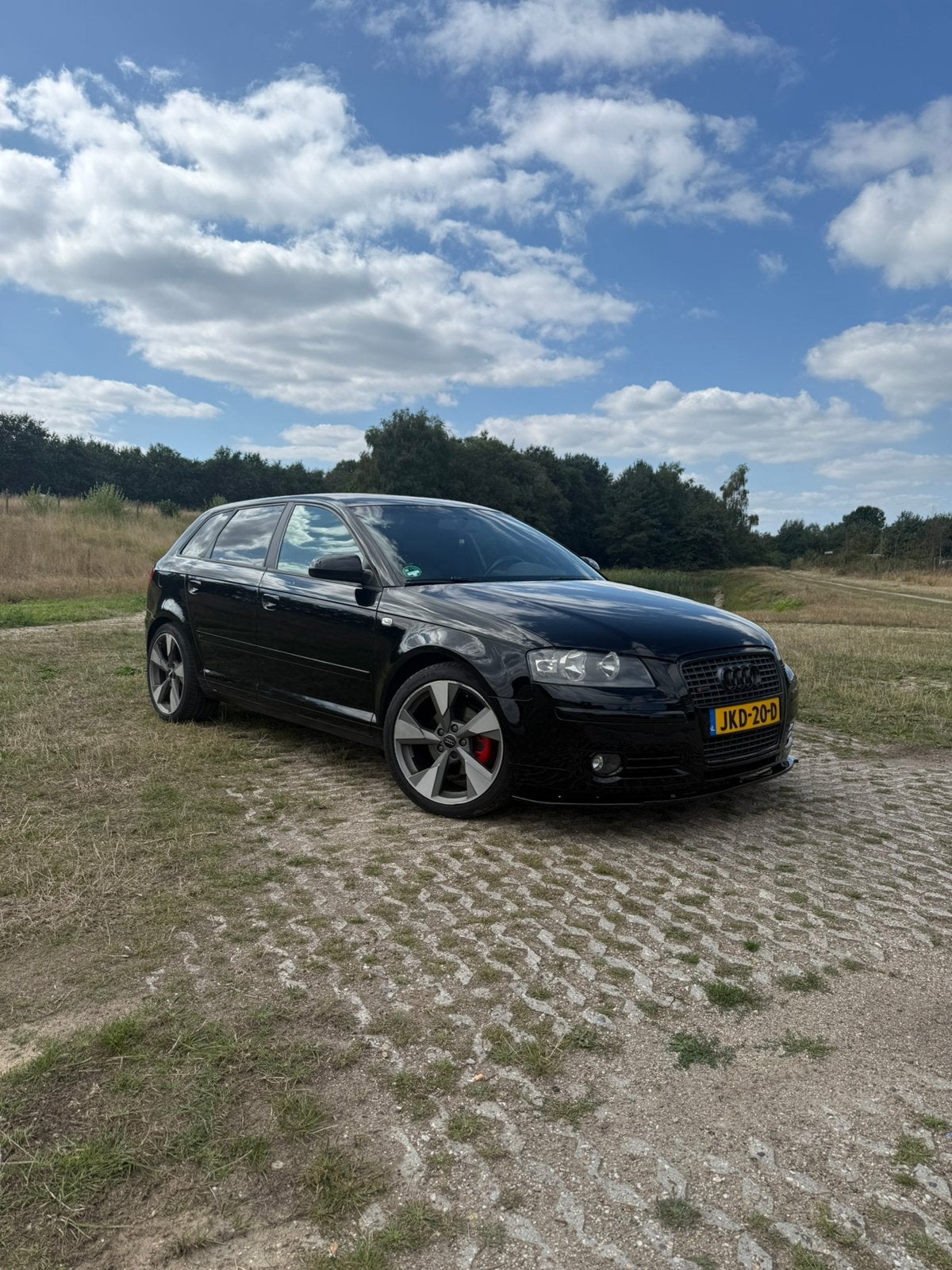 Audi A3 S-line 2.0 Sportback 2006, Zwart, 4 cilinders, Leder en Stof, Zwart