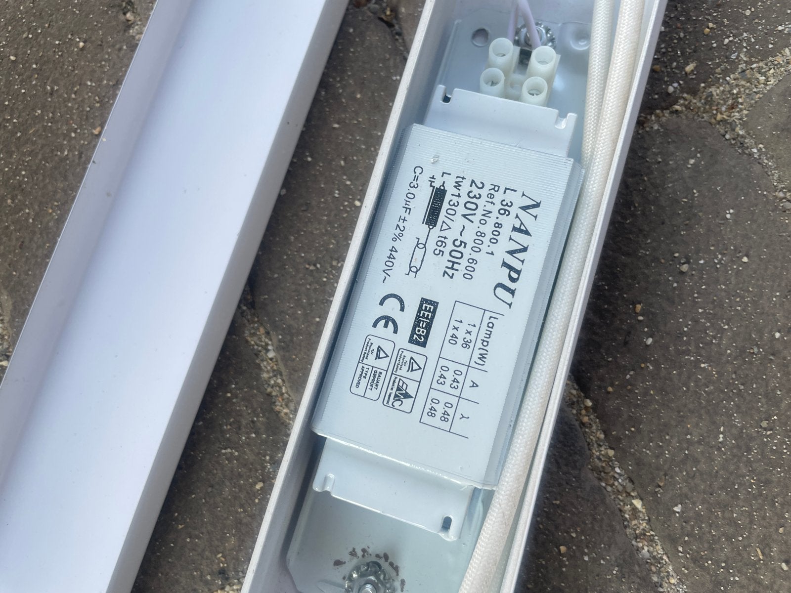 Nieuwe TL-armatuur 1x36W/1x40W met VSA, Wit, Overige merken, G13 (TL), Nieuw