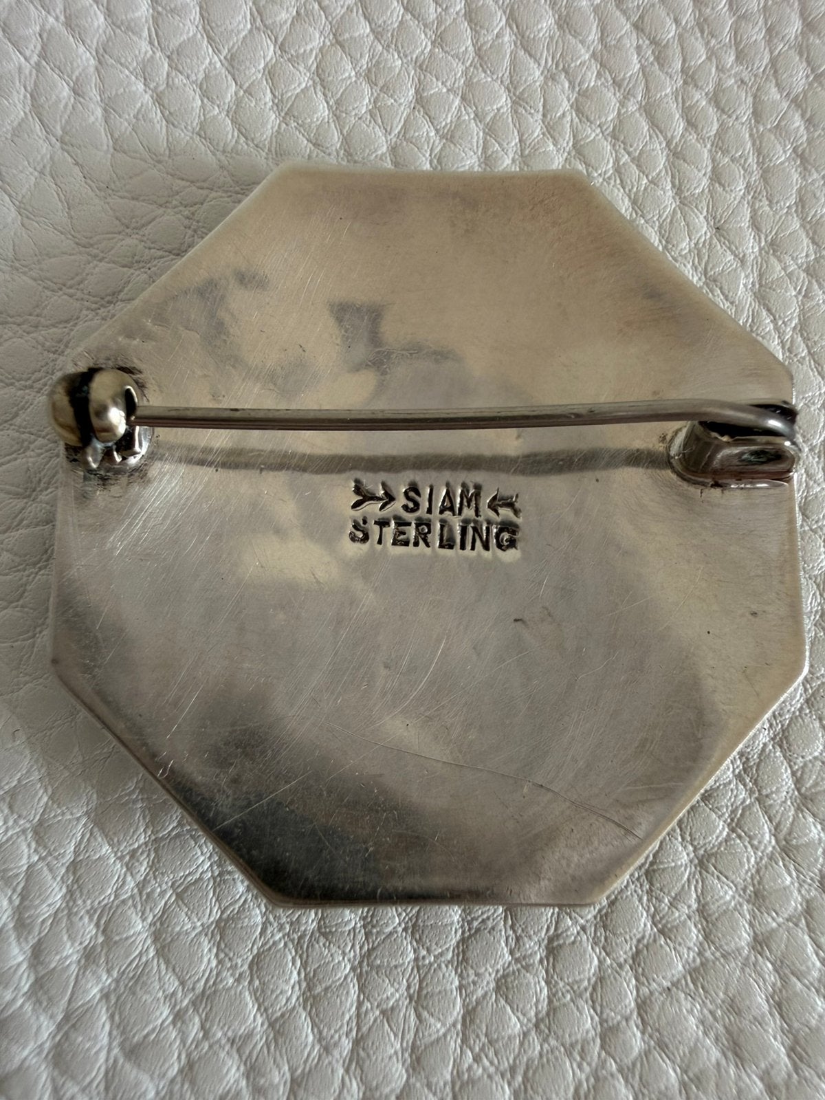 H265/Vintage prachtige Zilveren SIAM Broche, Gebruikt, Verzenden, Minder dan 4 cm, X