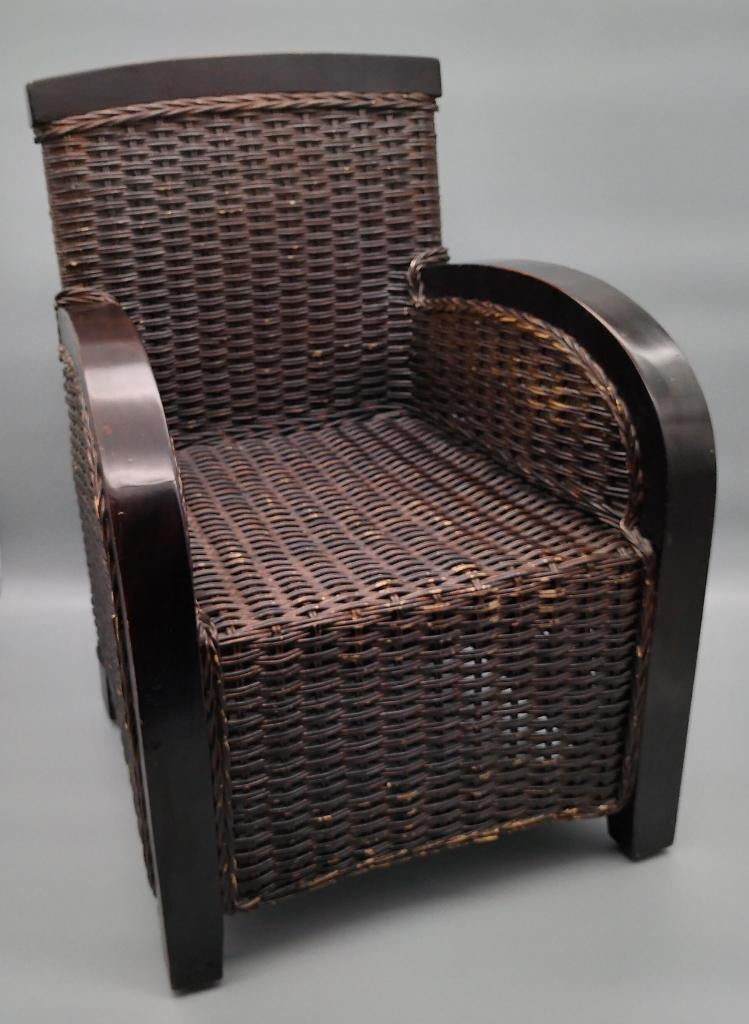 Nette donkerbruine Rotan kinderstoel, Kinderen en Baby's, Kinderstoelen, Ophalen, Gebruikt, Overige typen
