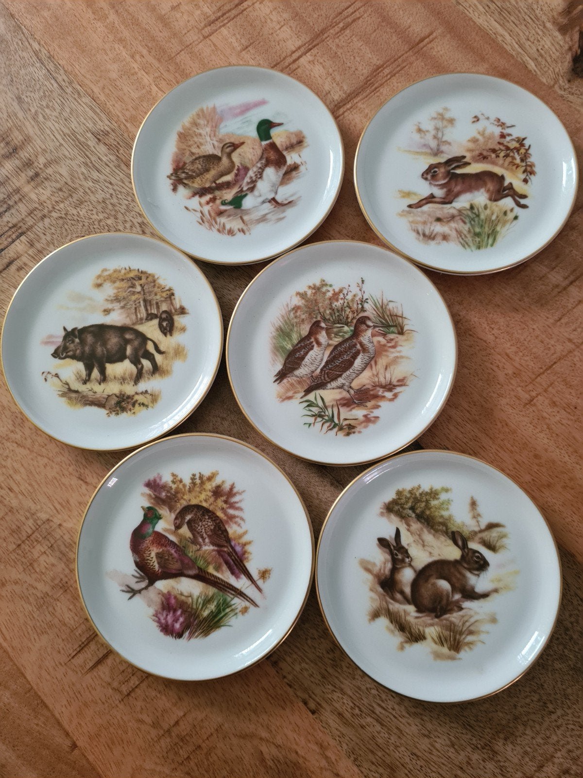 Set van 6 vintage Furstenberg porseleinen sierbordjes., Ophalen of Verzenden