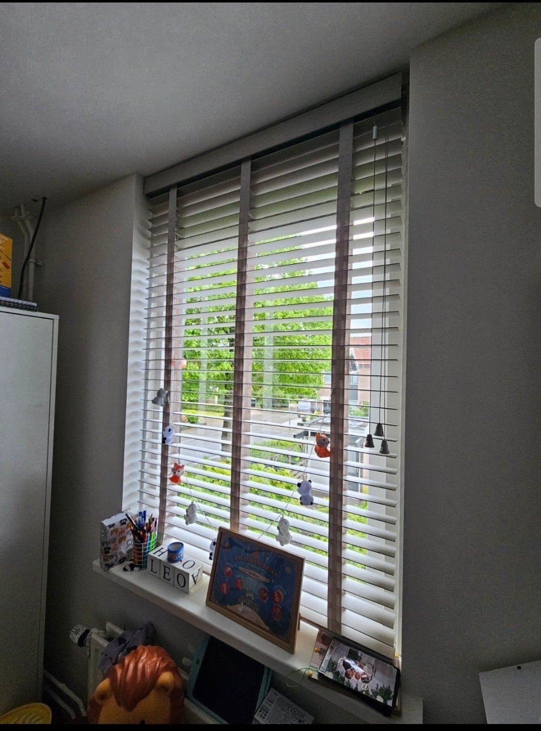 Luxaflex jaloezieën - Zo goed als nieuw 101 x 161 cm, Ophalen, Jaloezie, Wit, Hout