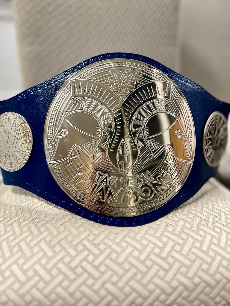 Smackdown Tag Team Championship Belt Blauw Adult Leather, Overige, Vechtsportmateriaal, Nieuw, Maat L