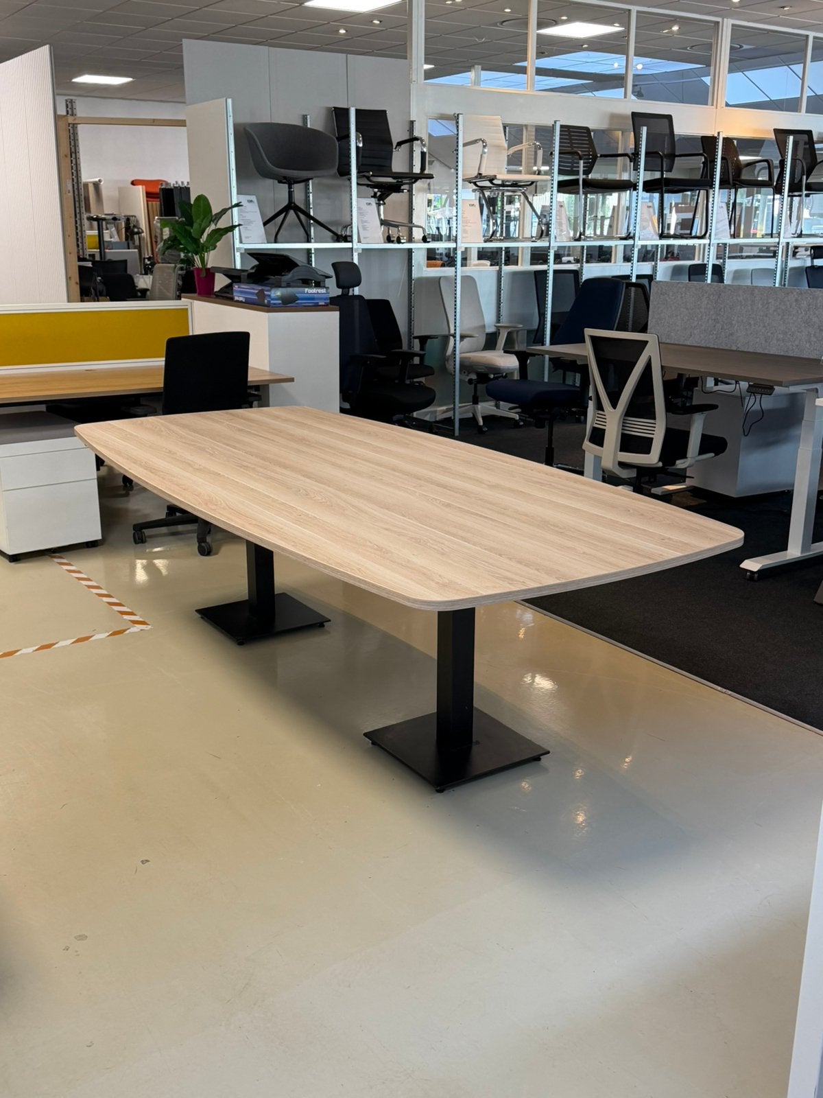 Vergadertafel 260x120cm | deens ovaal | duo kolompoot zwart, Ophalen of Verzenden, Nieuw
