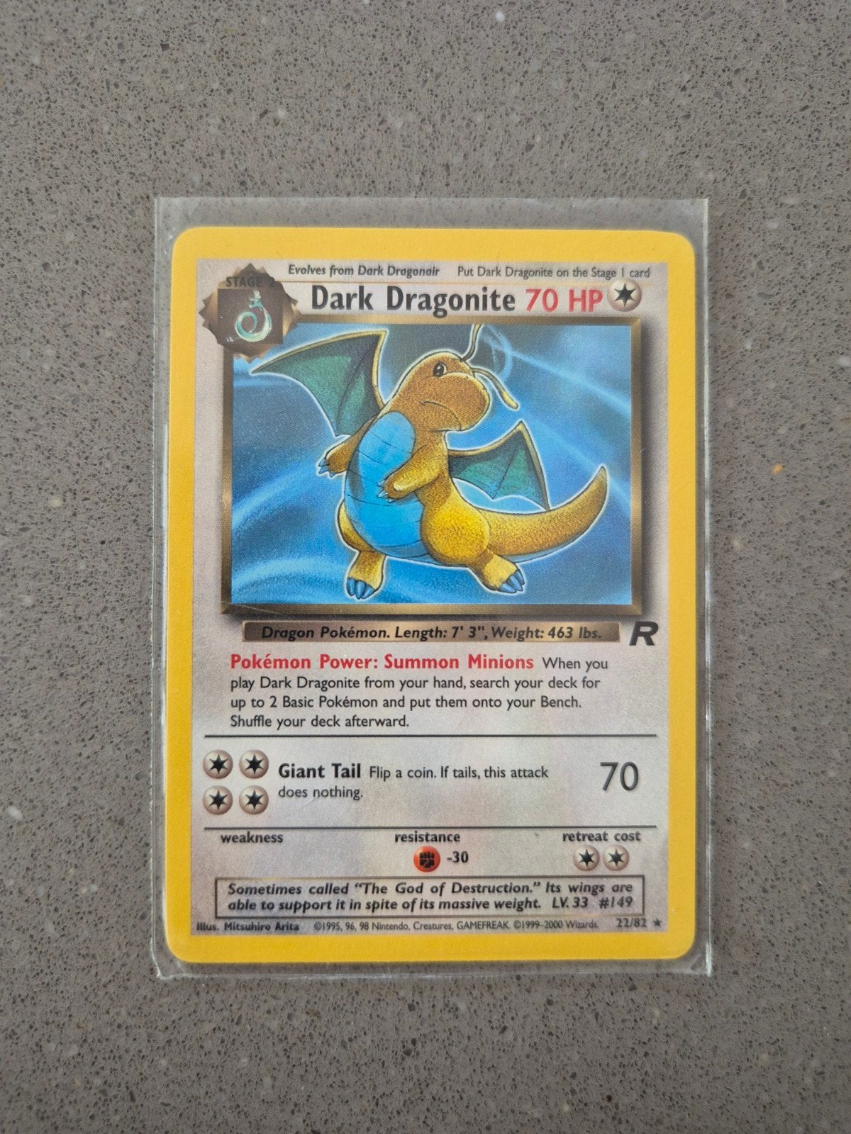 Dark Dragonite 22/82 Pokémon kaart - Zo goed als nieuw, Ophalen of Verzenden, Zo goed als nieuw, Losse kaart