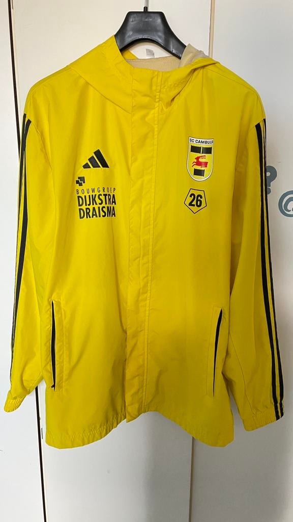 Adidas Trainingsjack Cambuur maat L trainingsjas regenjas, Maat 52/54 (L), Geel, Ophalen of Verzenden, Voetbal
