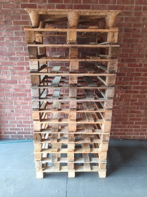 partij kleine pallets, Ophalen, Gebruikt, 50 mm of meer, Pallet