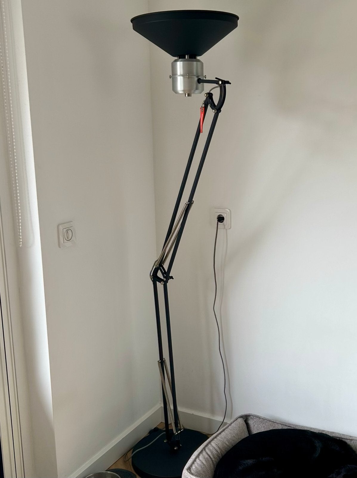 Grote Industriële Vloerlamp Anne Lighting Zappa Zwart, Ophalen, Zo goed als nieuw, Metaal, 150 tot 200 cm