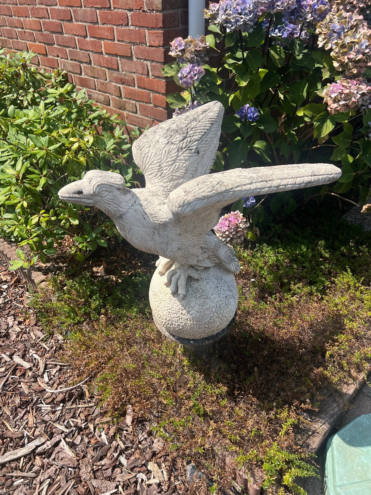 Groot stenen vogelbeeld voor tuin, Ophalen, Gebruikt, Steen, Dierenbeeld