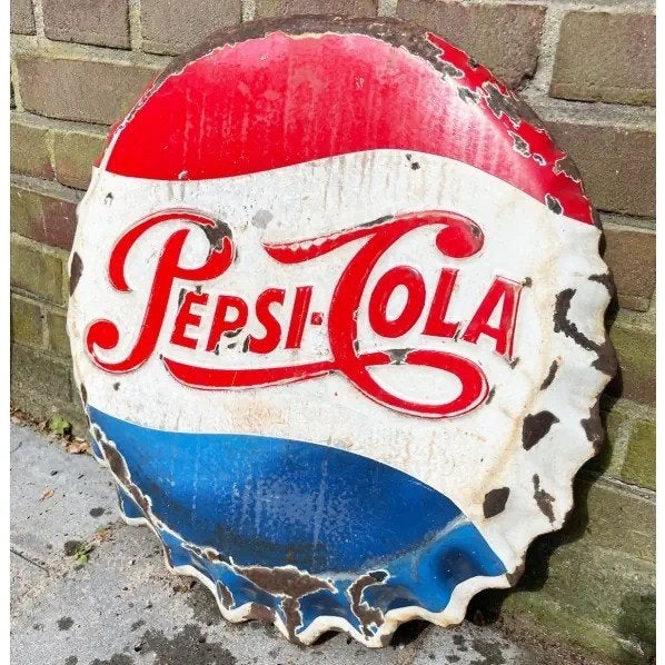 Vintage reclameborden: Mobil Oil, Pepsi-Cola, Martini, Antiek en Kunst, Ophalen of Verzenden