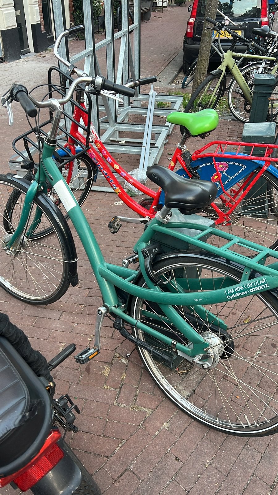 Groene fiets met sleuteks, Trommelrem, Ophalen, Overige merken, 53 tot 56 cm