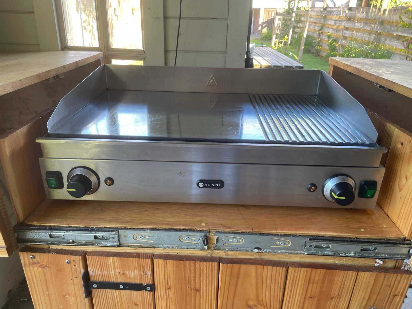 Hendi Bakplaat/Grill - Gebruikt, Ophalen of Verzenden, Gebruikt, 25 tot 50 cm, Minder dan 100 cm