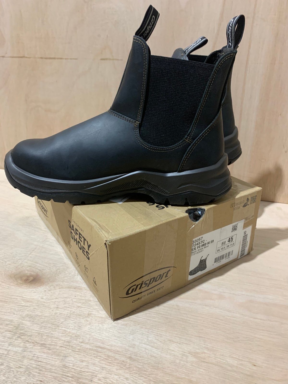 Grisport werkschoenen instapper S3 zwart – maat 45 – NIEUW, Grisport, Grisport, Zwart, Nieuw