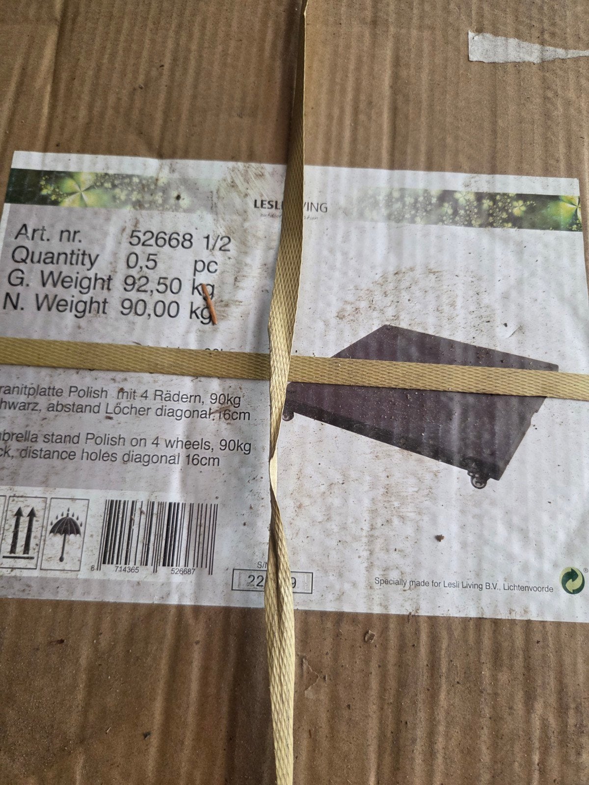 Granieten parasolvoet zonder wielen, 90kg, Ophalen, Nieuw, Metaal