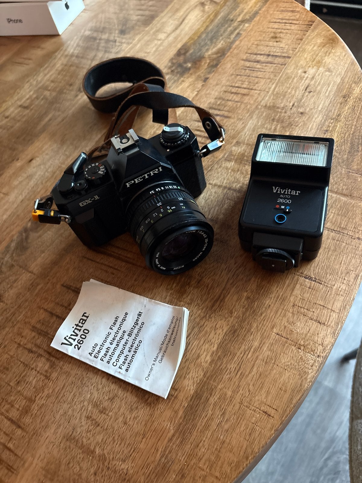 Petri GX-1 Spiegelreflexcamera met Vivitar flitser en tas, Ophalen of Verzenden, Gebruikt, Spiegelreflex, Overige Merken