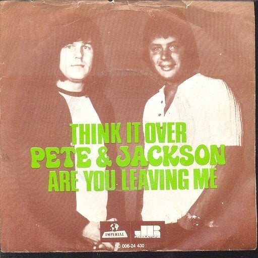 Single (1971) Pete & Jackson - Think it over (Imperial), Gebruikt, Fotohoes, 7 inch, Ophalen of Verzenden