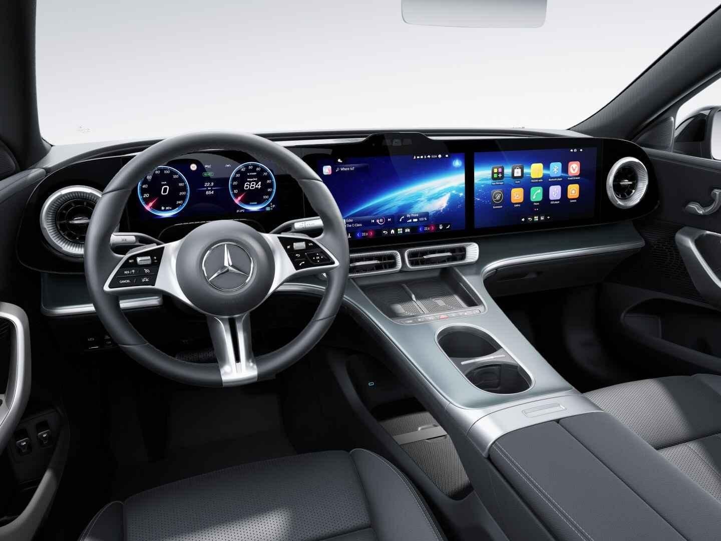 Mercedes-Benz C-Klasse electric 400 4MATIC Business Solution, Auto's, Automaat, 735 km, Zwart, 489 pk