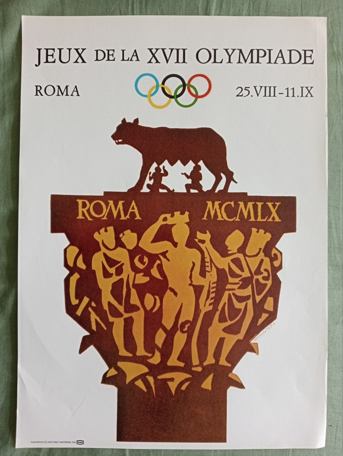 Olympische Spelen 1972 Poster - Redelijke staat - Rome Roma, Verzamelen, Posters, Ophalen of Verzenden, Gebruikt, A4 of kleiner