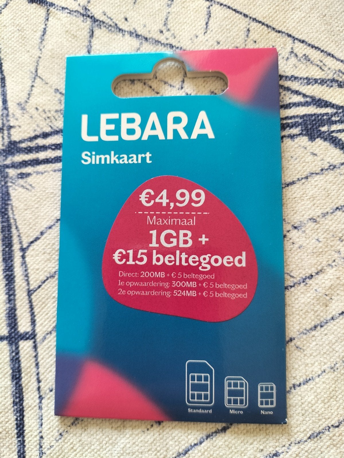 Lebara Simkaart 20 Stuks met €15 beltegoed en 1GB data, Telecommunicatie, Prepaidkaarten en Simkaarten, Verzenden, Nieuw, KPN