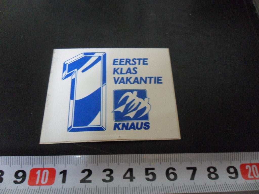 sticker 1 eerste klas vakantie   KNAUS  caravan, Ophalen, Zo goed als nieuw