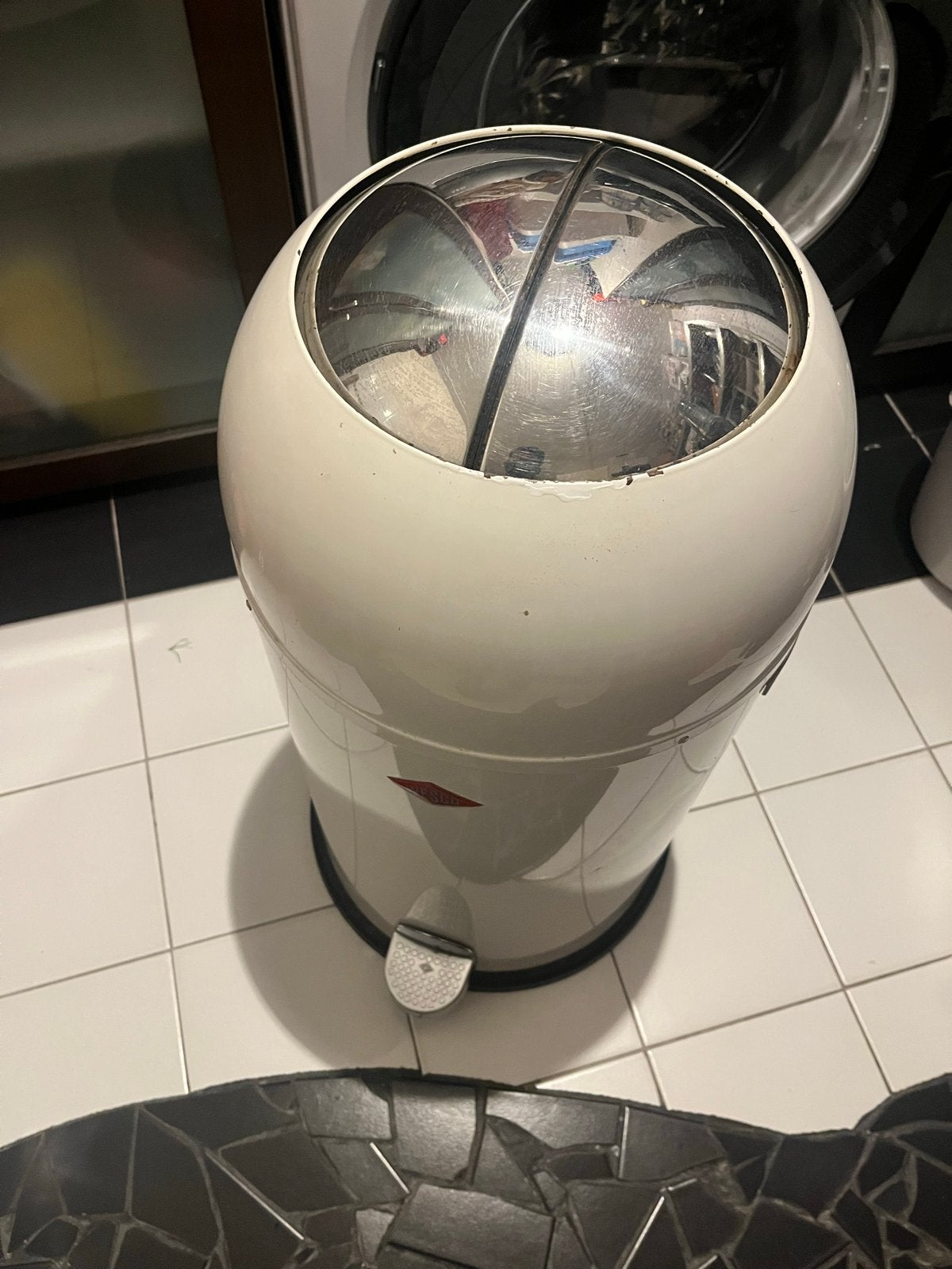 Wesco Kickmaster Pedaalemmer - Crème, Huis en Inrichting, Woonaccessoires | Prullenbakken, Ophalen, Gebruikt, Met pedaal, Metaal