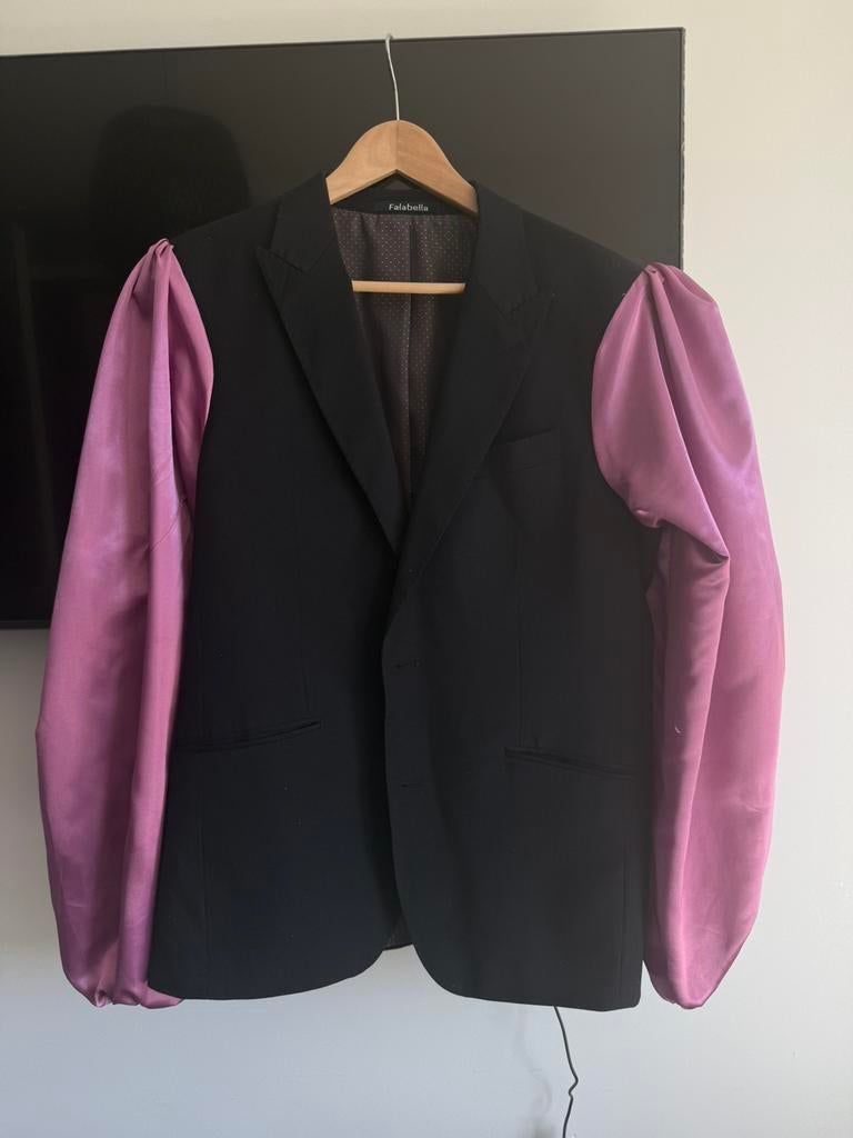 Custom blazer met roze pof mouwen, Ophalen of Verzenden, Zo goed als nieuw, Roze