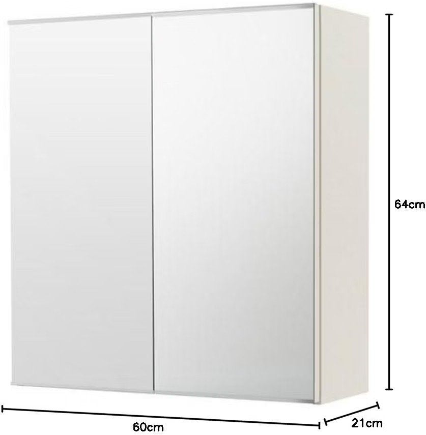 Badkamerkast met spiegeldeuren en ledlamp, Ophalen, Spiegelkast, 50 tot 100 cm, Minder dan 25 cm