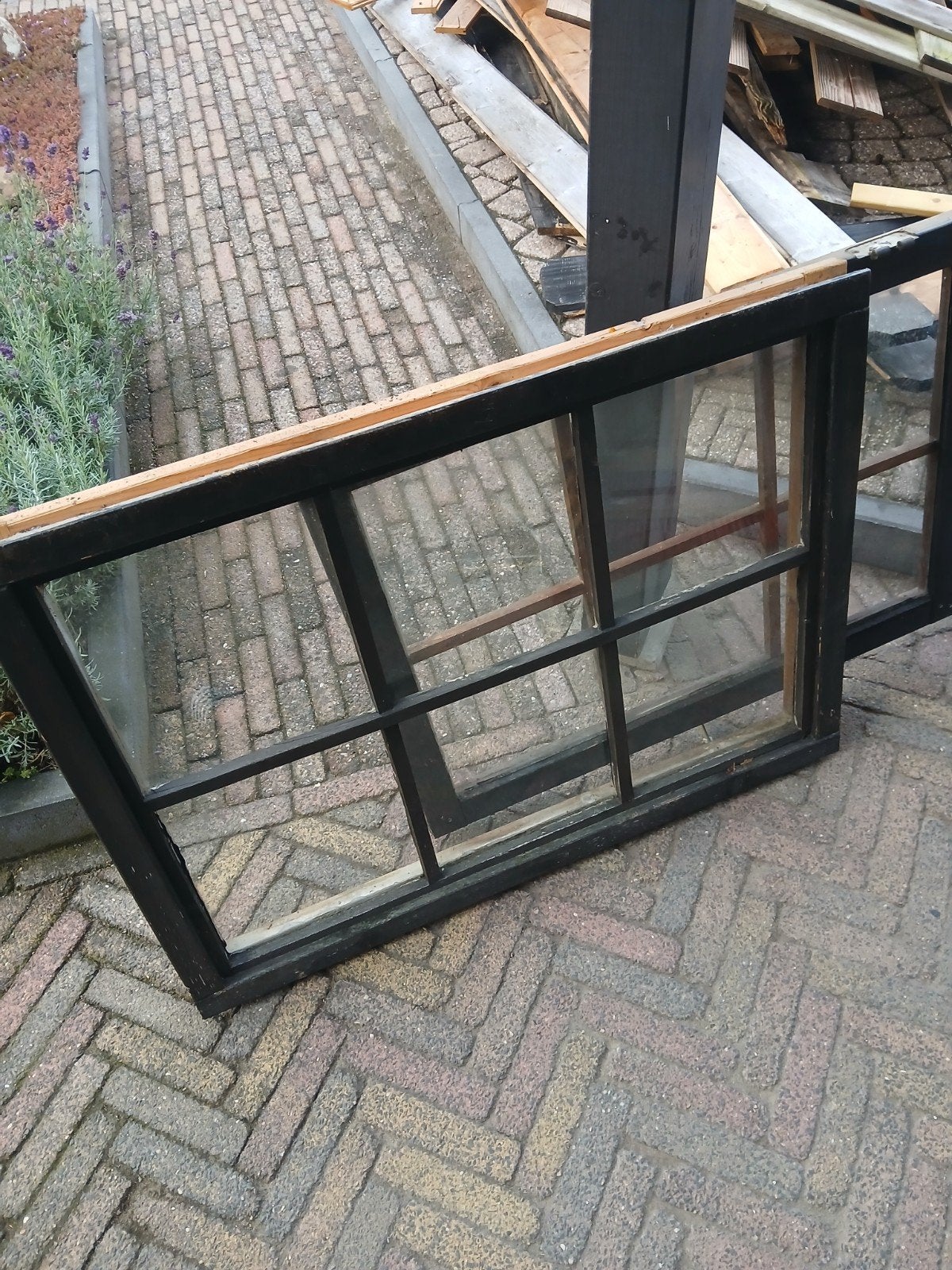 2 ramen tuinhuisje, Doe-het-zelf en Verbouw, Glas en Ramen, Ophalen, Minder dan 80 cm, Gevelraam of Ruit