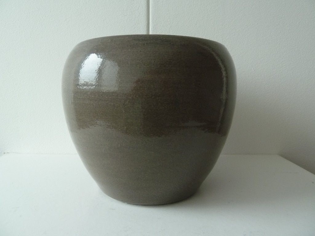 Taupekleurige bloempot nog nieuw, Rond, Nieuw, Ophalen of Verzenden, Aardewerk