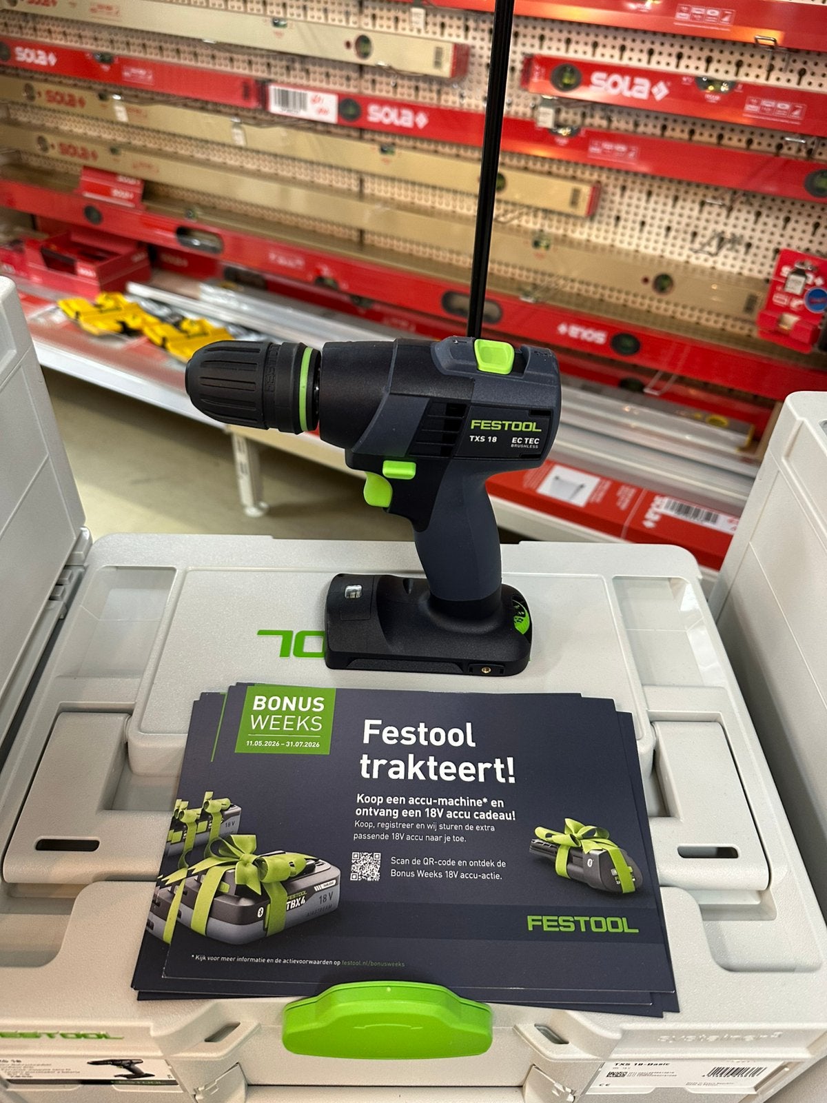 Festool Accu- schroefboormachine TXS-18 Basic + Gratis accu!, Doe-het-zelf en Verbouw, Variabele snelheid, Customerservice-nl@festool.com