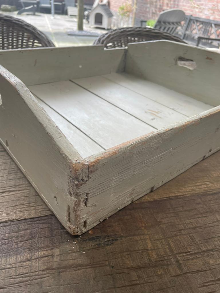 Oude brocante mangelbak dienblad, Ophalen of Verzenden