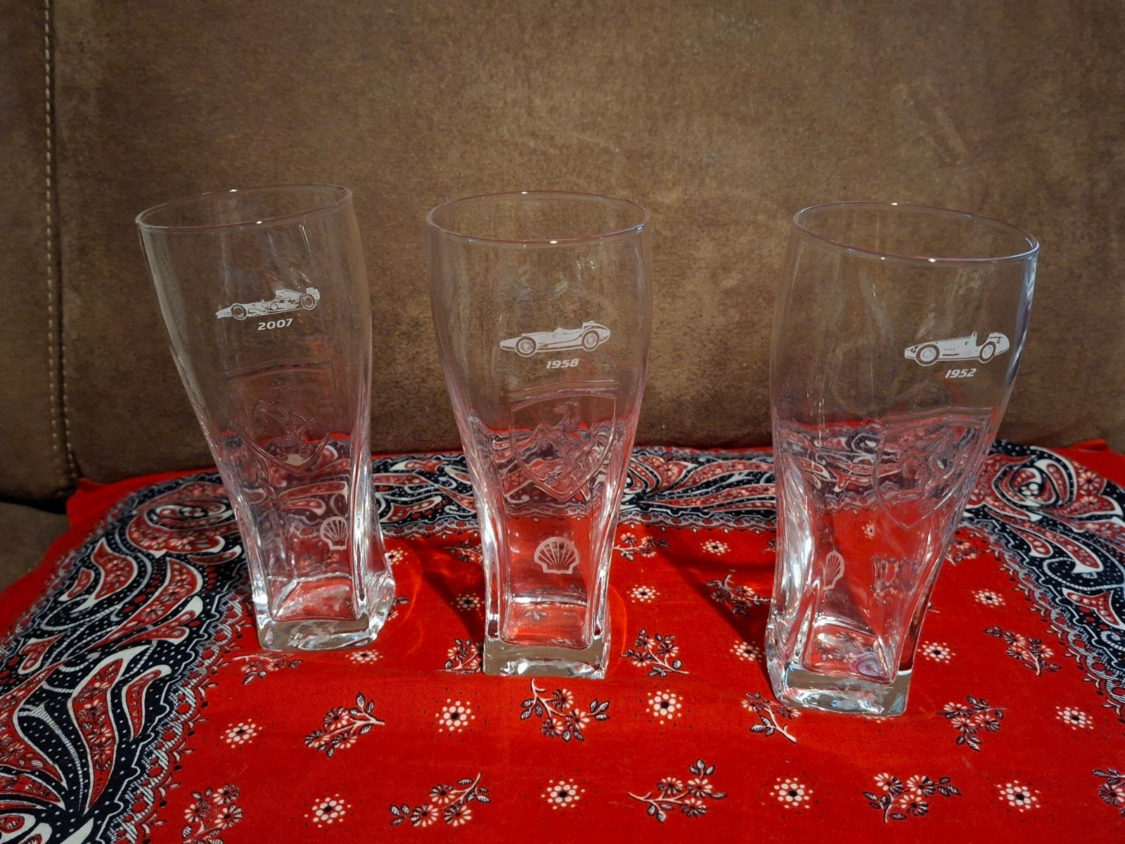 shell bierglazen Ferrari 1952, 1958, 2007, Verzamelen, Ophalen of Verzenden, Zo goed als nieuw, Bierglas