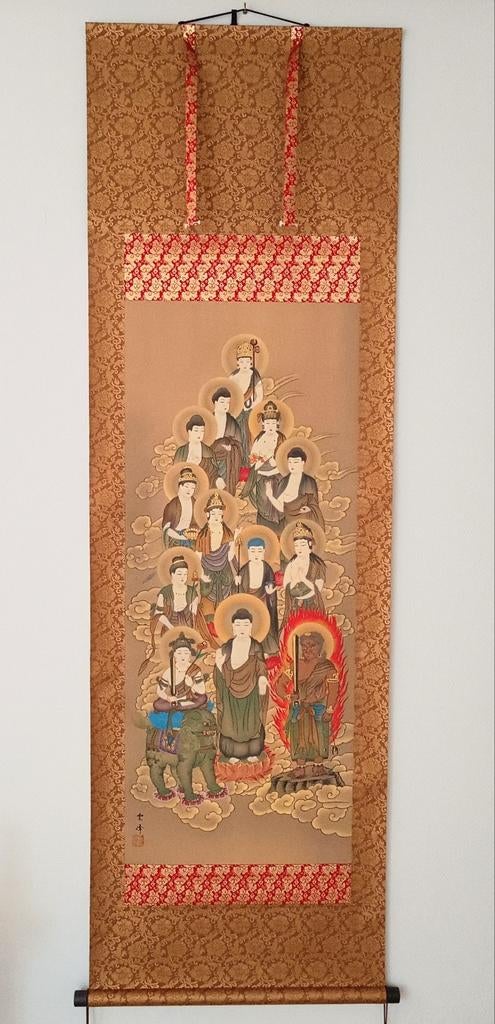 Japanse Scroll Rolschildering 13 Boeddha's, Ophalen of Verzenden