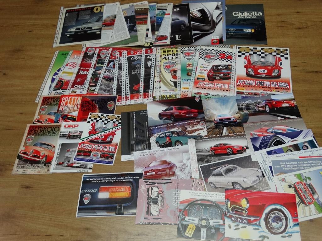 Partij Alfa folders SCARB Spettacolo Sportivo testverslagen, Ophalen of Verzenden, Zo goed als nieuw, Alfa Romeo