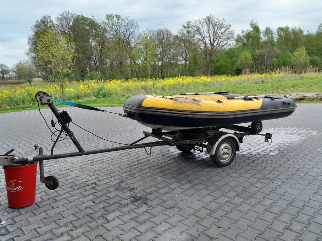 RIB rubberboot 4 persoons 3.20 m lang, Watersport en Boten, Hengelsport | Algemeen, Gebruikt, Koffer of Tas, Ophalen