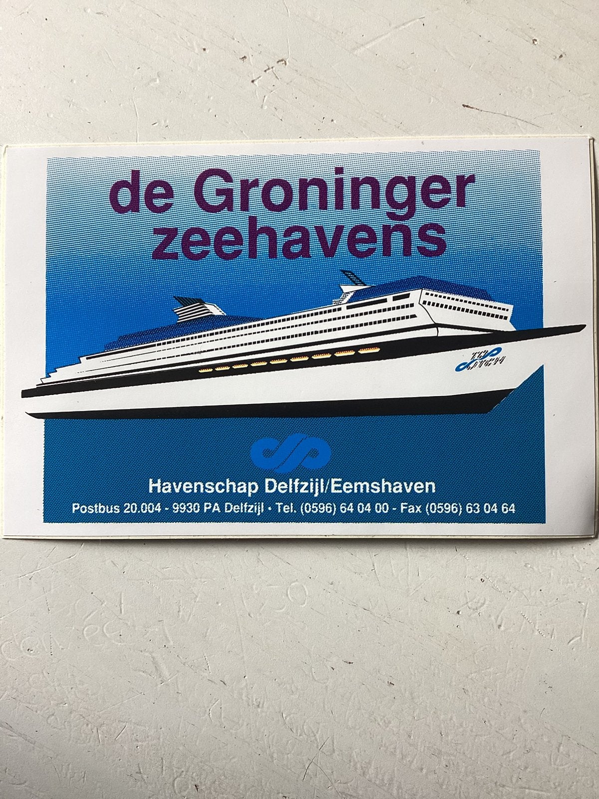 Sticker Havenschap Delfzijl Eemshaven, Verzenden, Zo goed als nieuw