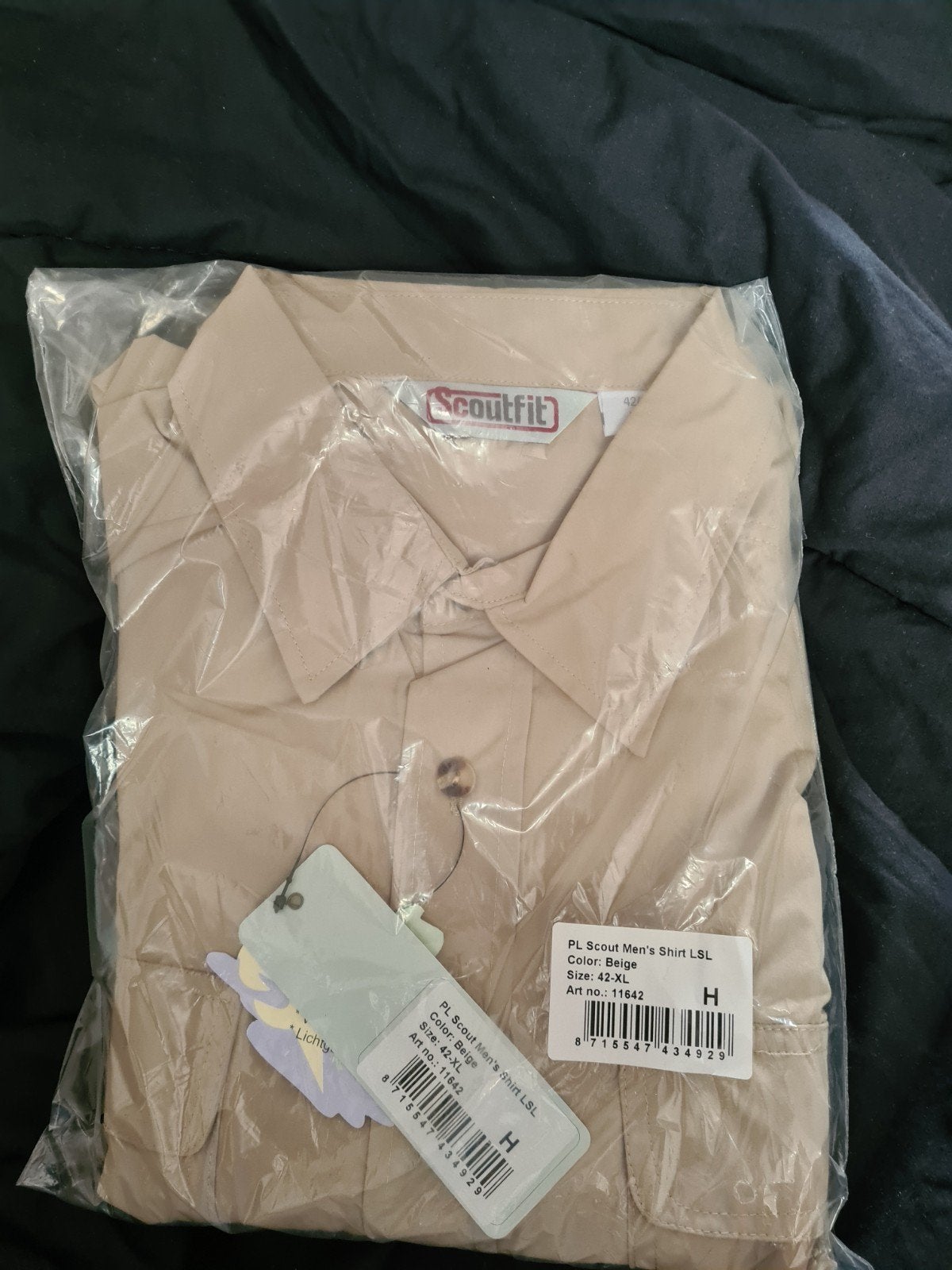 Scouting Heren Overhemd LSL Beige Maat 42-XL, Ophalen of Verzenden, Nieuw, Kleding