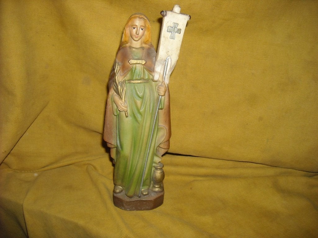 heilige Odilia heiligenbeeld, beeld sint Odilia 21,5 cm, Ophalen of Verzenden, 20 - 50 cm, Beeld, Composieten