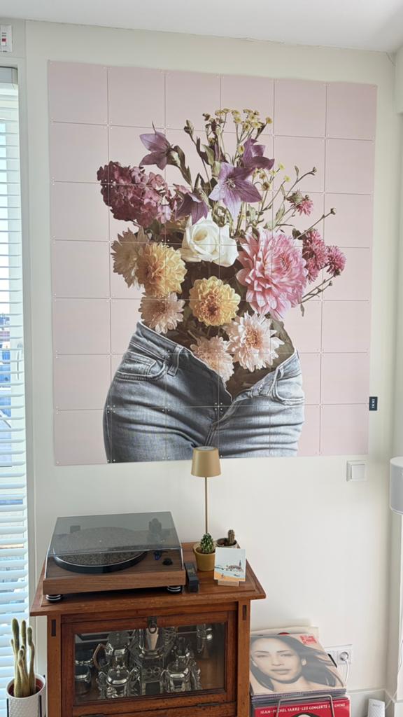 IXXI Paul Fuentes Roze Bloemen Spijkerbroek, Ophalen of Verzenden