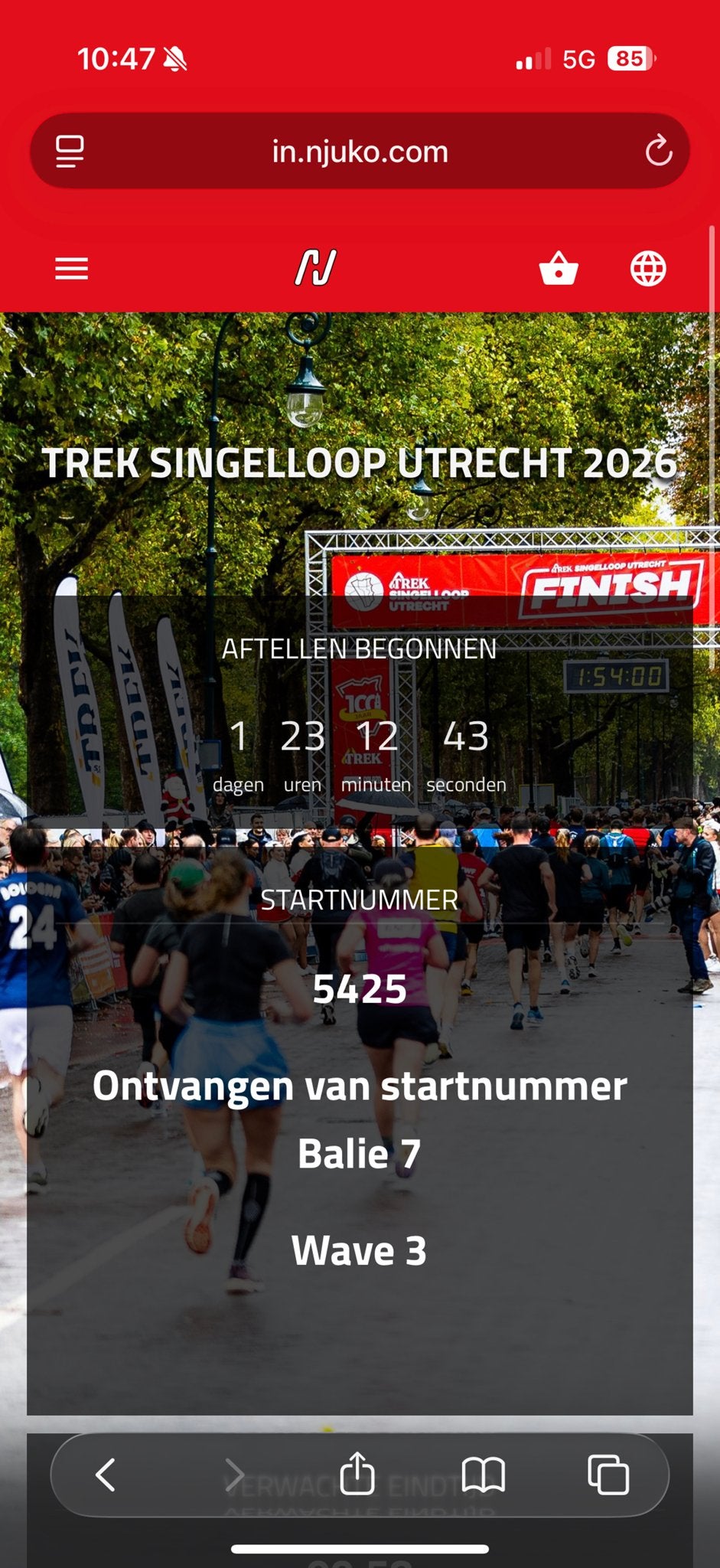 Trek singelloop 10km, Tickets en Kaartjes