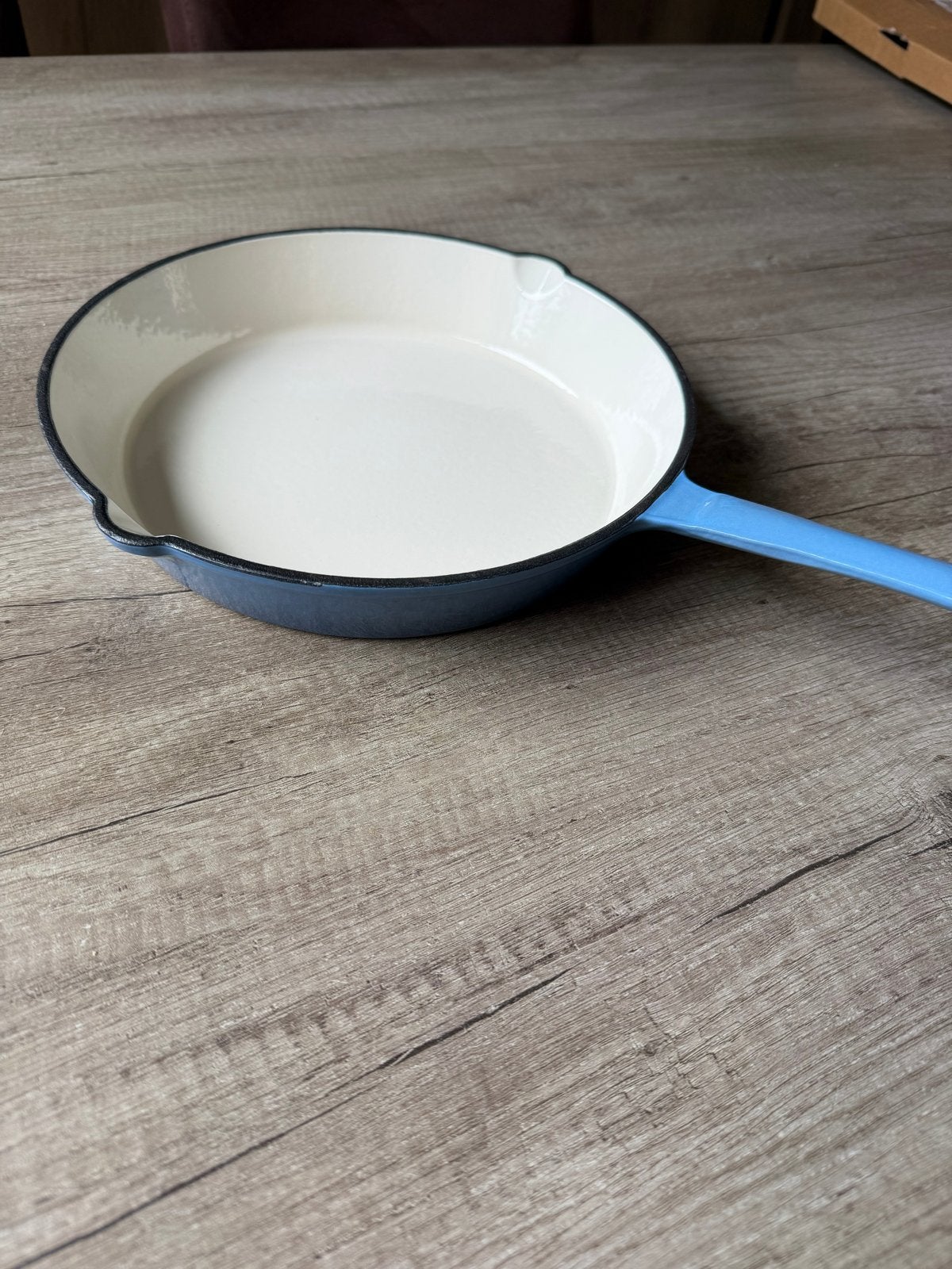 Nieuwe gietijzeren koekenpan - lichtblauw, Koekenpan, Eu, Antiaanbaklaag, Gietijzer