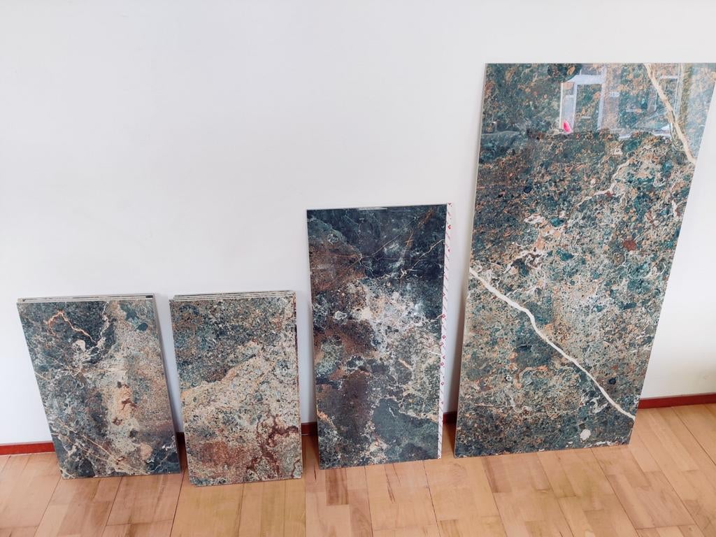 Keramische tegels marmerprint "Dero" - Groen, Doe-het-zelf en Verbouw, Tegels, Ophalen, 60 cm of meer, 40 tot 60 cm, Zo goed als nieuw