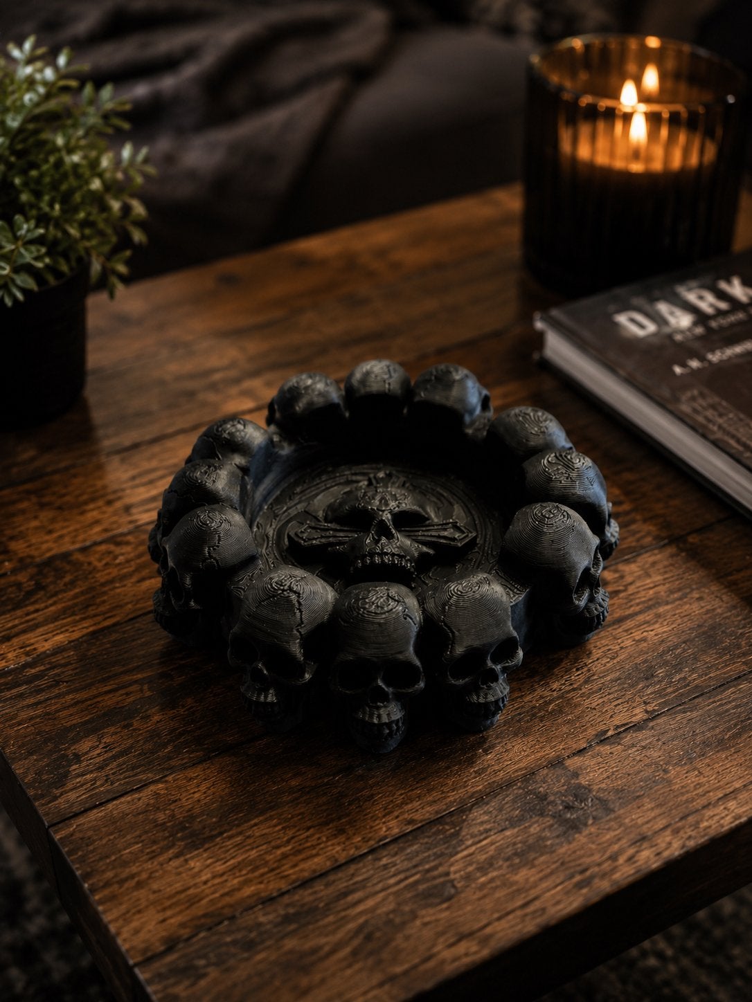 Gothic Doodshoofd Asbak - Uniek en Stijlvol Design, Zwart, Overige stijlen, Nieuw, Kunststof