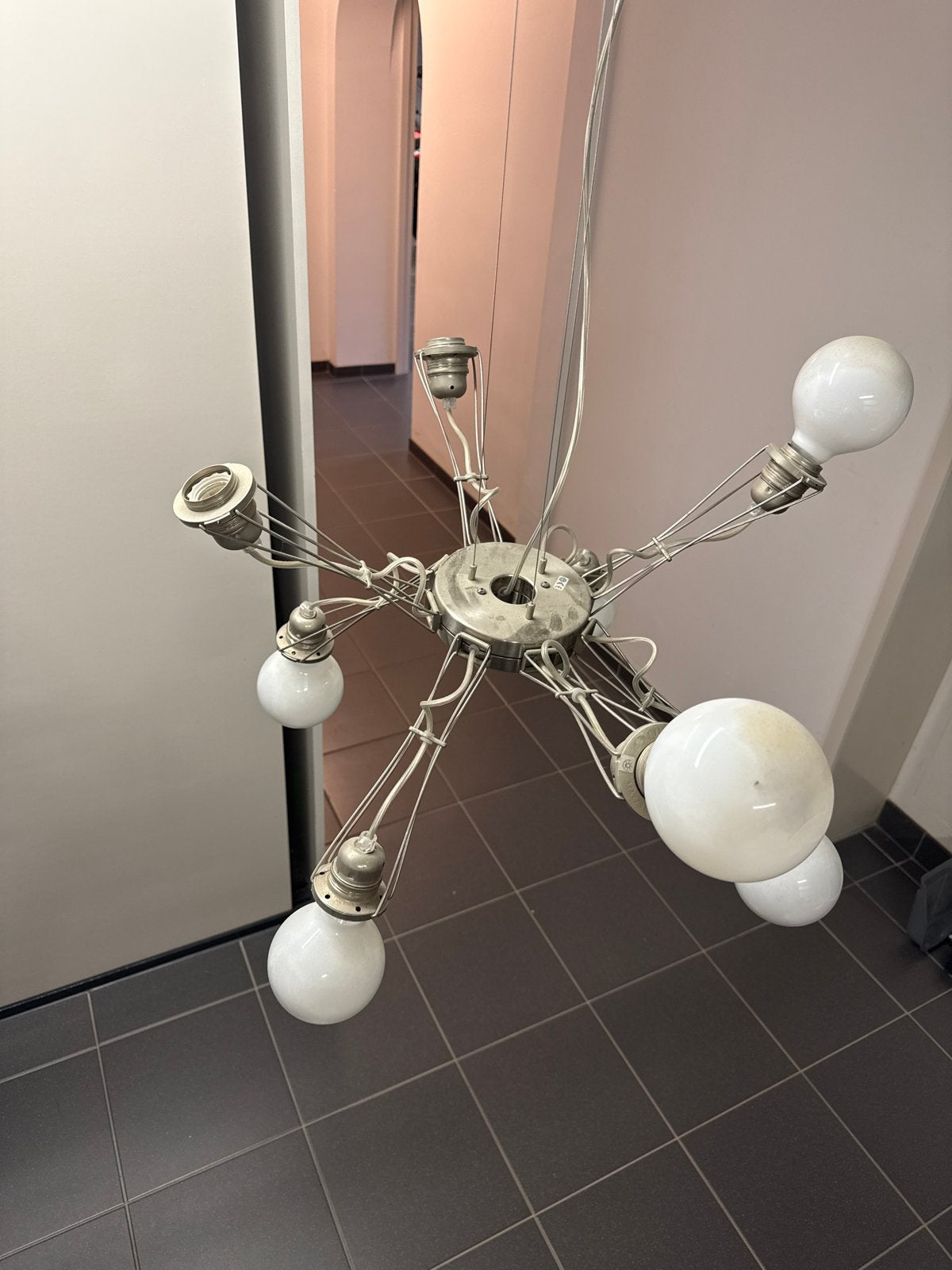 Moderne Sputnik Limina Kroonluchter met E27 Patina, Ophalen of Verzenden, Gebruikt, Metaal, E27 (groot)