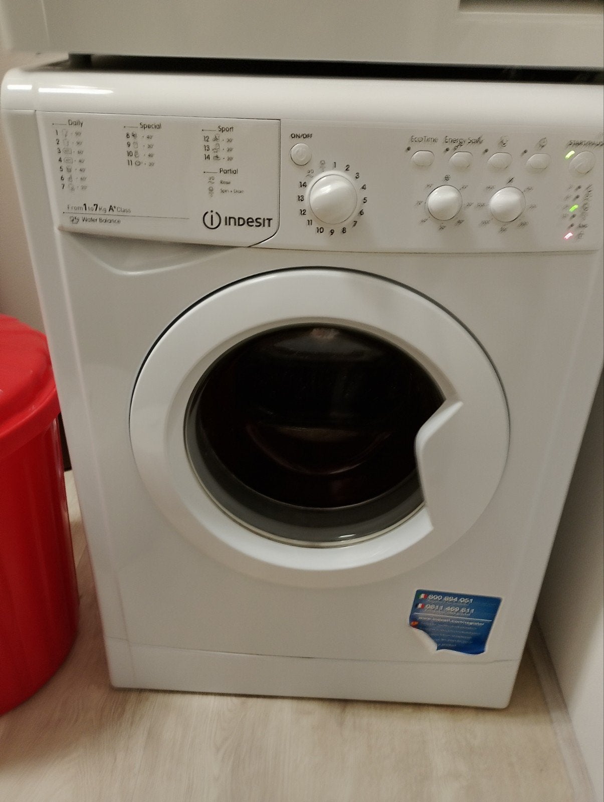 wasmachine, Ophalen, Gebruikt, Voorlader, 85 tot 90 cm