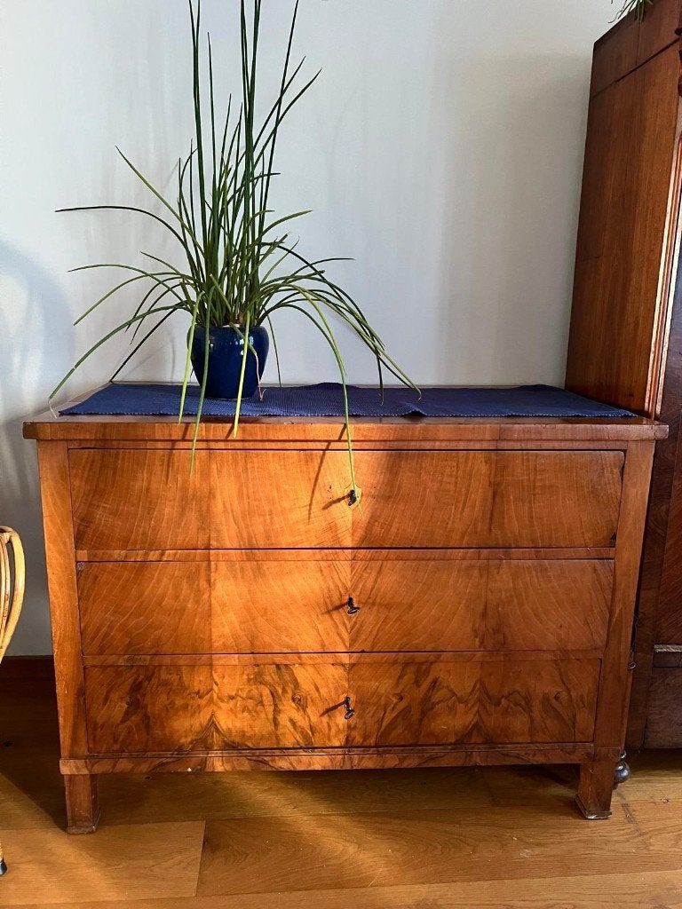Antieke ladekast met 3 laden - 119x64x87cm, Ophalen, Gebruikt, 100 tot 150 cm, Klassiek