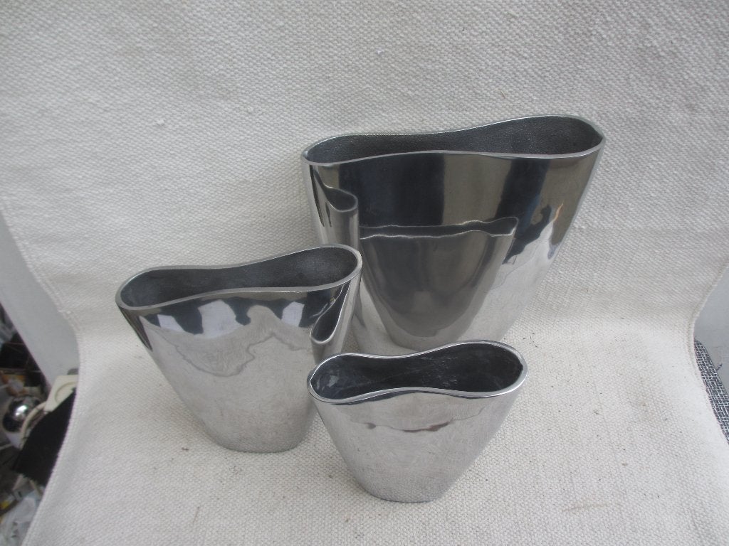 Vintage SET [3st] aluminium vazen ITALY '80