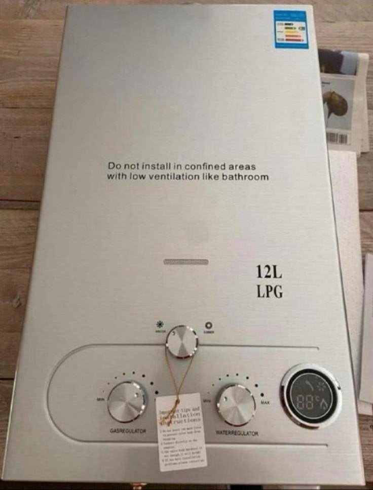 12L LPG Geiser / Doorstroom boiler /Snel & Zuinig Warm Water, Ophalen of Verzenden, Minder dan 3 jaar oud, Minder dan 20 liter
