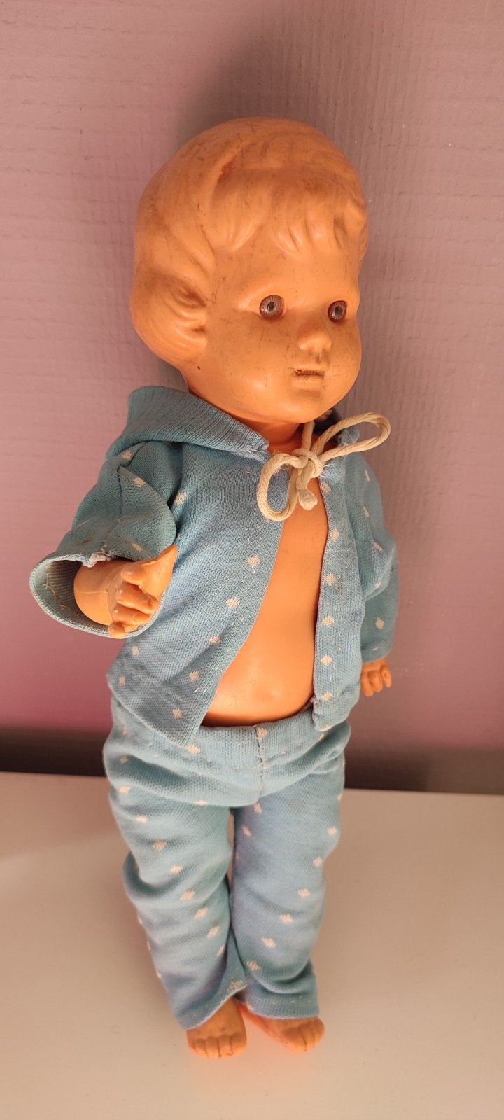 Vintage Wildebras Babypop - 35 cm met kleding, Ophalen of Verzenden, Gebruikt, Babypop