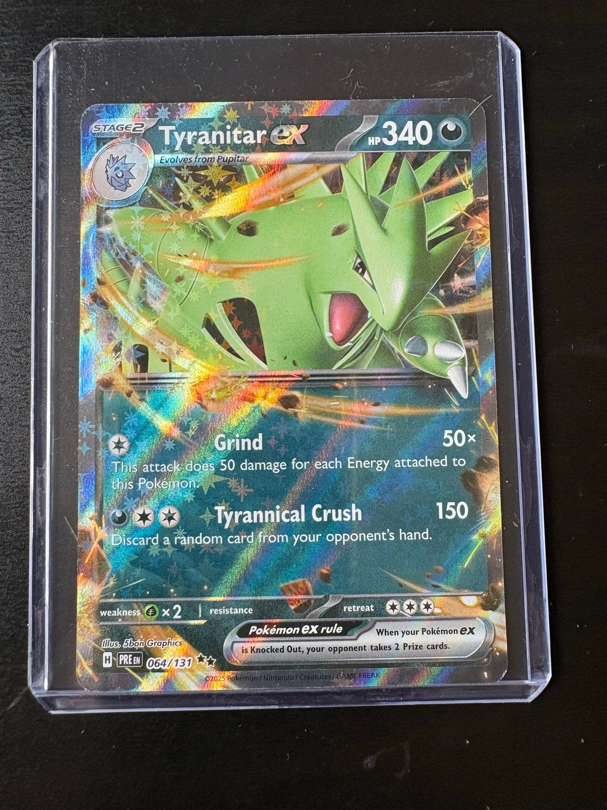 Tyranitar ex 064/131 Pokémon kaart, Ophalen of Verzenden, Zo goed als nieuw, Losse kaart